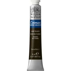 Winsor & Newton Cotman akvarelfarve 8 ml tube – Lamp Black 337