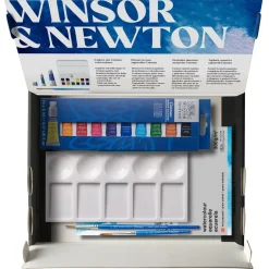 Winsor & Newton Cotman Watercolour 10×5 ml maling, pensler, palet og akvarelblok