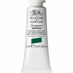 Winsor & Newton Designers Gouache 14 ml – Permanent green deep 482