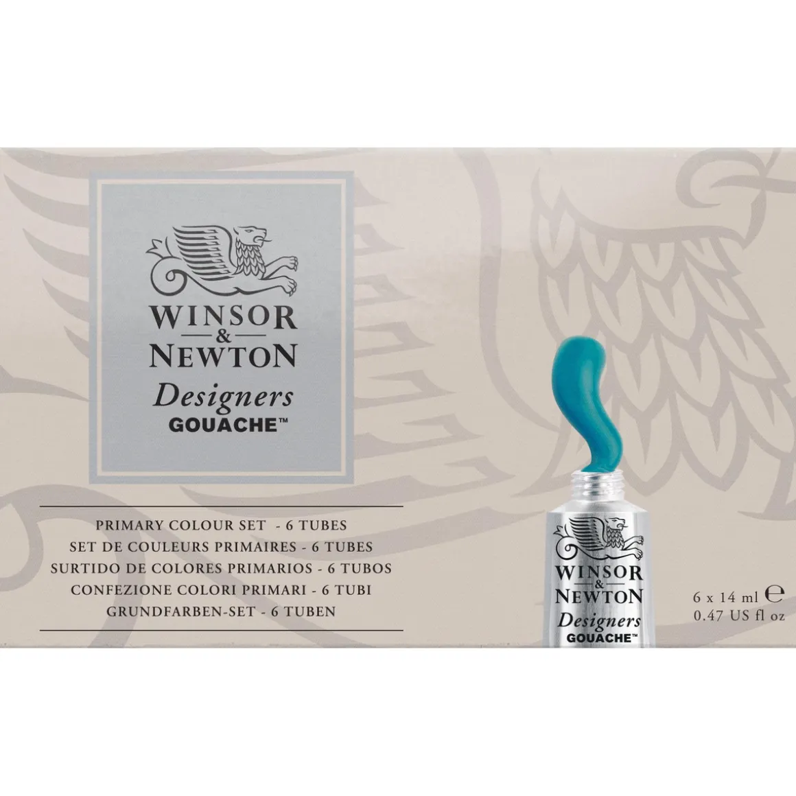 Winsor & Newton Designers Gouache Primary Set, 6×14 ml gouachefarve