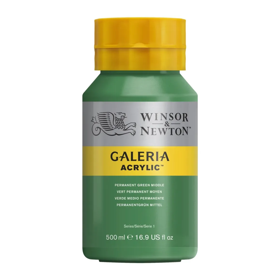 Winsor & Newton Galeria akrylfarve 500 ml Permanent Green Middle 484