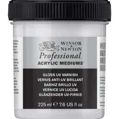 Winsor & Newton Gloss UV Varnish 225 ml, beskyttende lak mod sollys, støv etc.