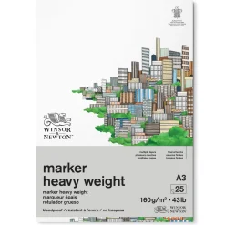 Winsor & Newton Marker Heavy Weight Bleedproof A3 (297x420 mm), 25 ark – gramvægt 160