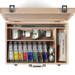 Winsor & Newton Oil Essentials Gift Set, trææske med alt til at male med oliemaling