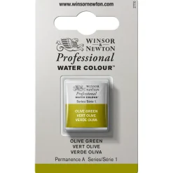 Winsor & Newton Professional akvarelfarve half pan Olive Green 447