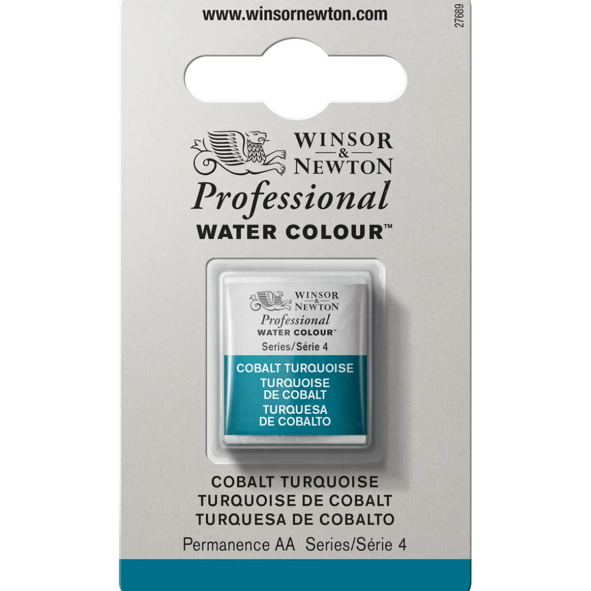 Winsor & Newton Professional akvarelfarve half pan Cobalt Turquoise 190