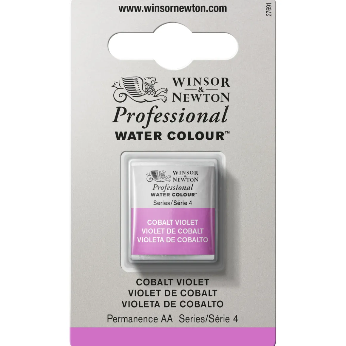 Winsor & Newton Professional akvarelfarve half pan Cobalt Violet 192