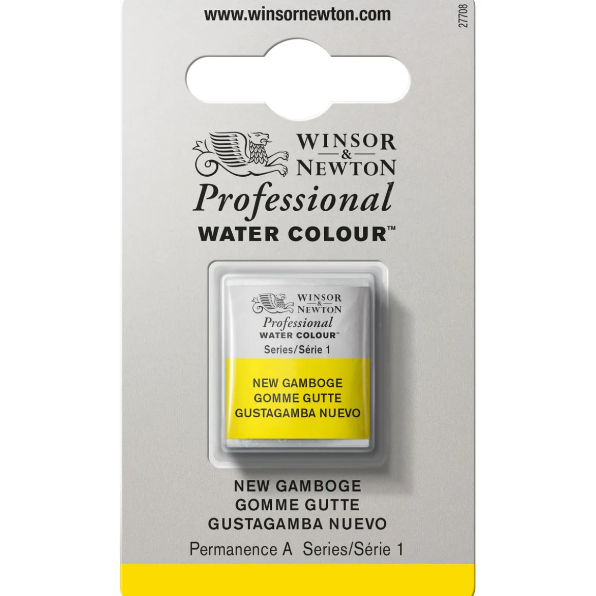 Winsor & Newton Professional akvarelfarve half pan Gamboge New 267
