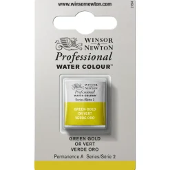 Winsor & Newton Professional akvarelfarve half pan Green Gold 294