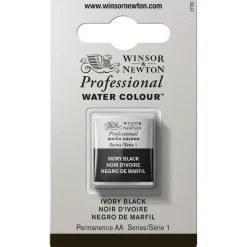 Winsor & Newton Professional akvarelfarve half pan Ivory Black 331