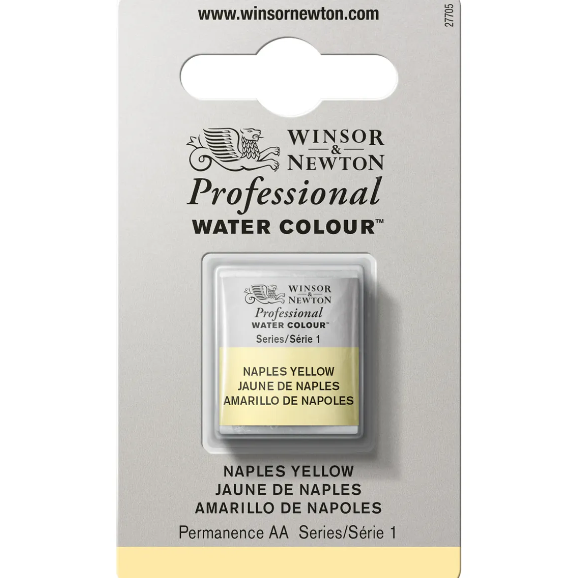 Winsor & Newton Professional akvarelfarve half pan Naples Yellow 422