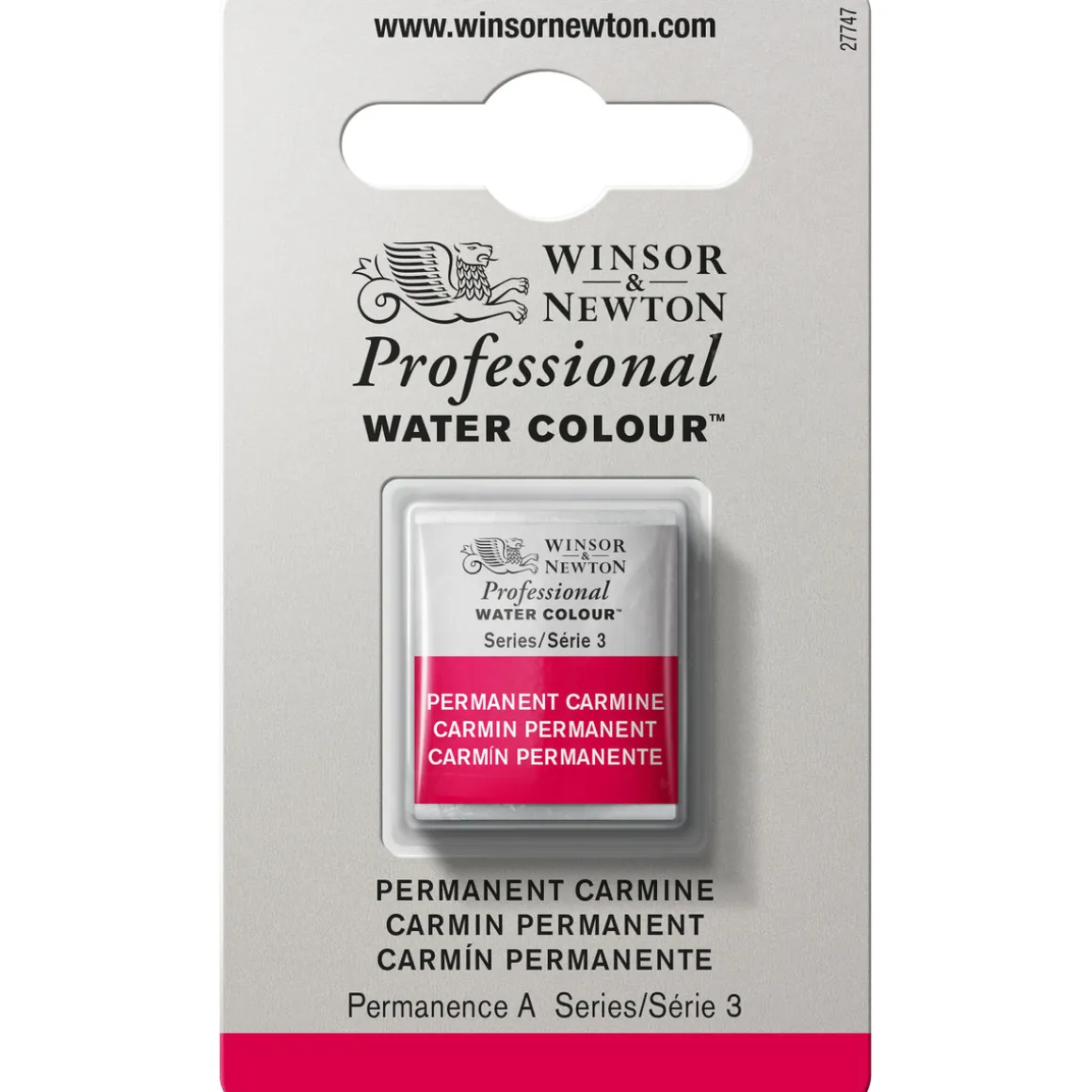 Winsor & Newton Professional akvarelfarve half pan Permanent Carmine 479