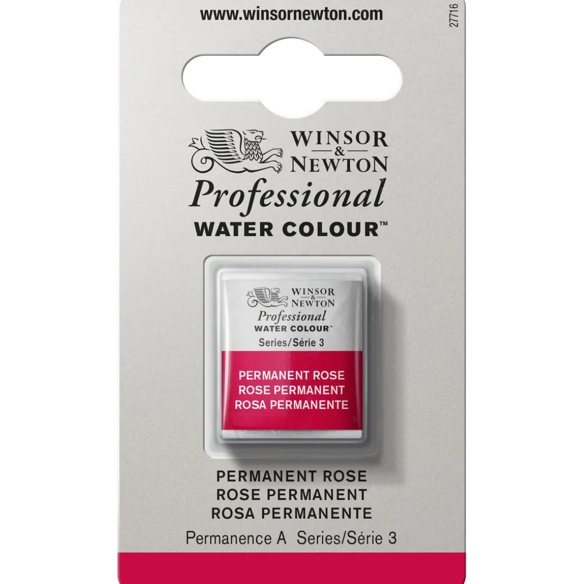 Winsor & Newton Professional akvarelfarve half pan Permanent Rose 502