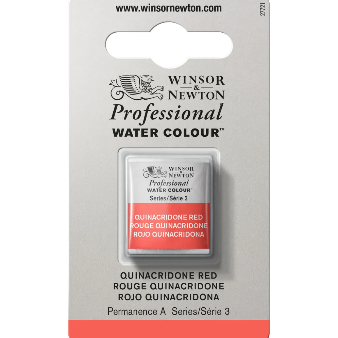 Winsor & Newton Professional akvarelfarve half pan Quinacridone Red 548