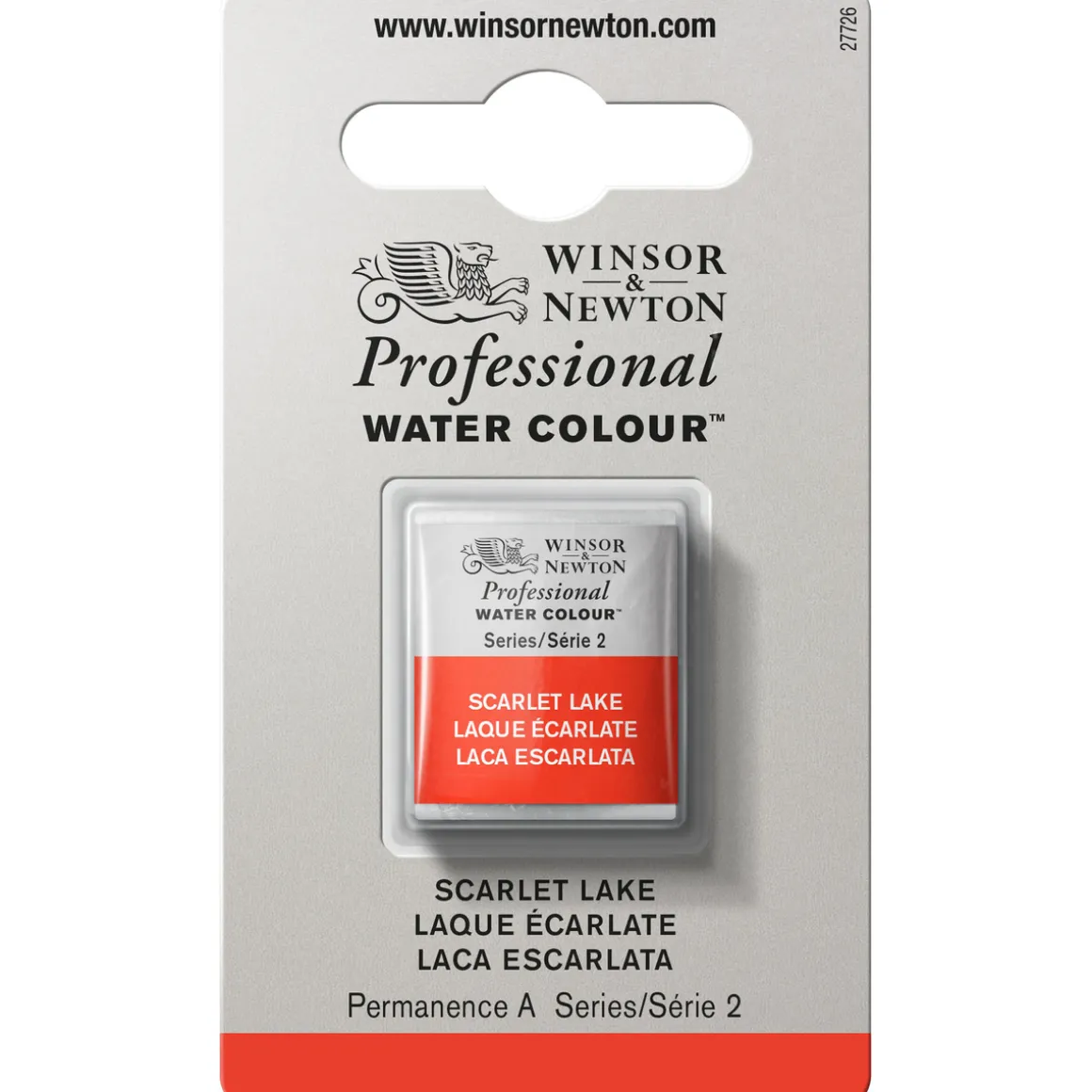 Winsor & Newton Professional akvarelfarve half pan Scarlet Lake 603