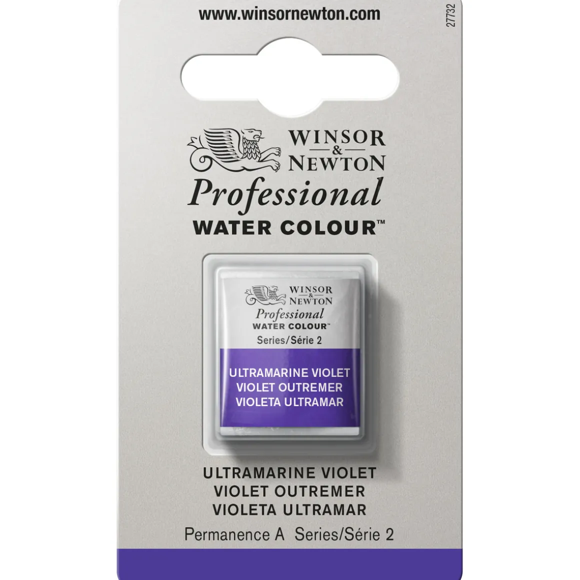Winsor & Newton Professional akvarelfarve half pan Ultramarin Violet 672