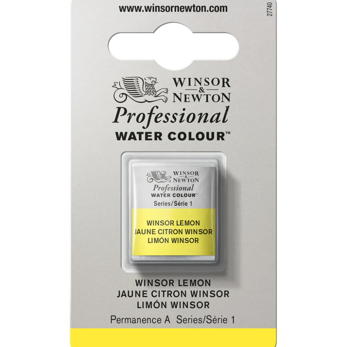 Winsor & Newton Professional akvarelfarve half pan Winsor Lemon 722