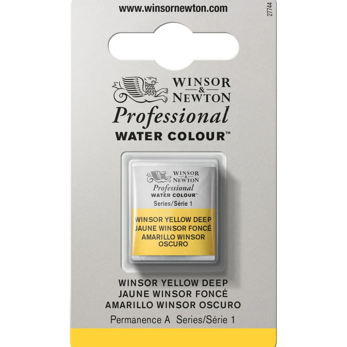 Winsor & Newton Professional akvarelfarve half pan Winsor Yellow Deep 731