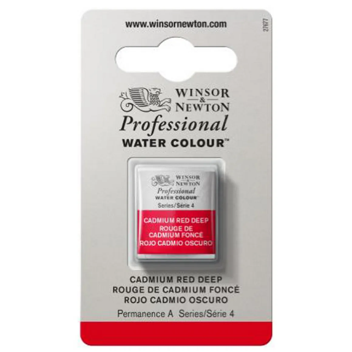 Winsor & Newton Professional akvarelfarve half pan Cadmium Red Deep 097
