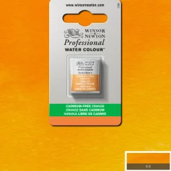 Winsor & Newton Professional akvarelfarve half pan Cadmium-free Orange 899