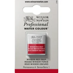 Winsor & Newton Professional akvarelfarve half pan Winsor Red Deep 725