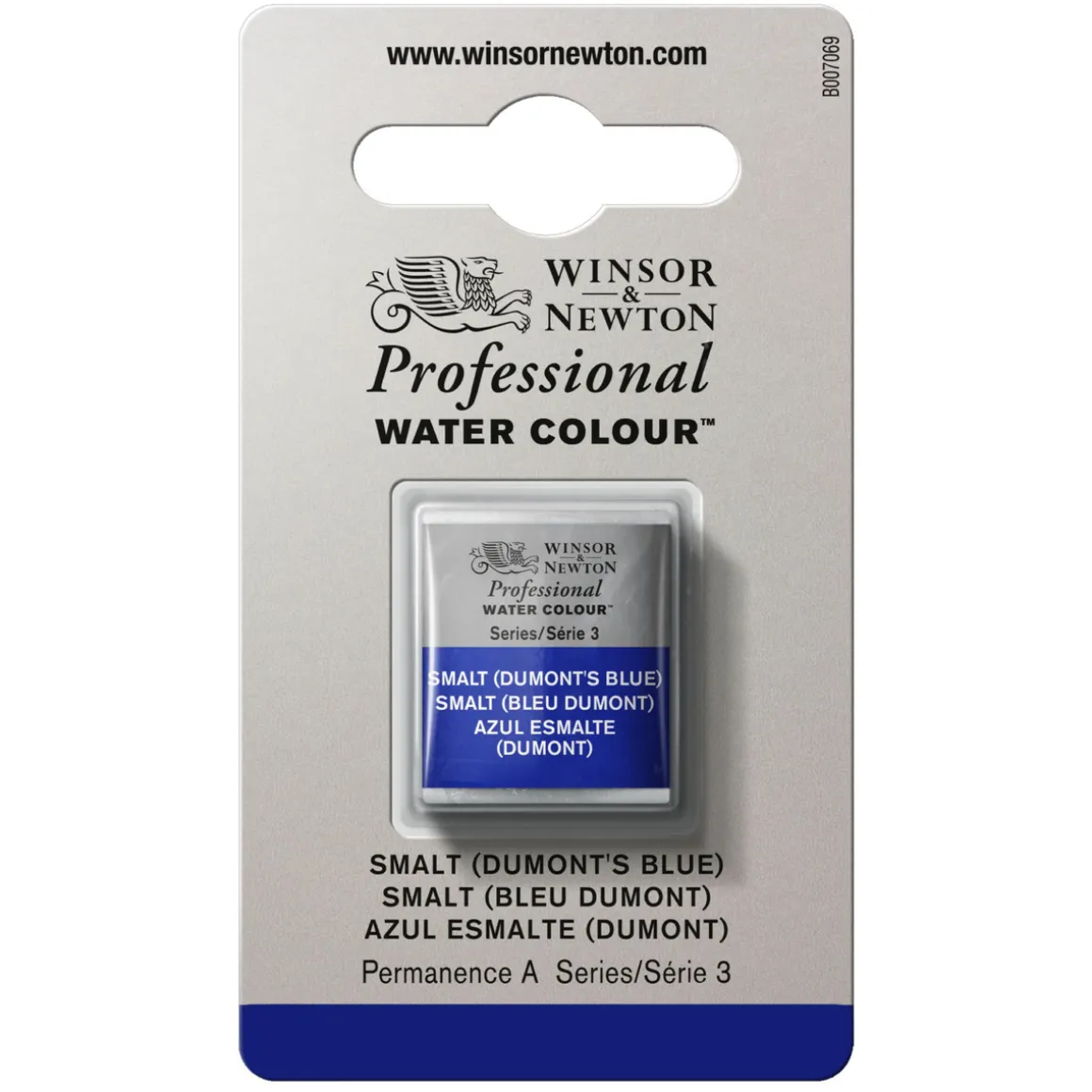 Winsor & Newton Professional akvarelfarve half pan Smalt Blue 710