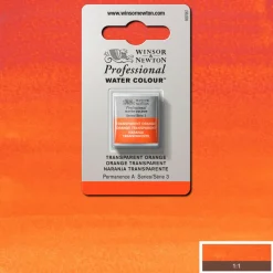 Winsor & Newton Professional akvarelfarve half pan Transparent Orange 650