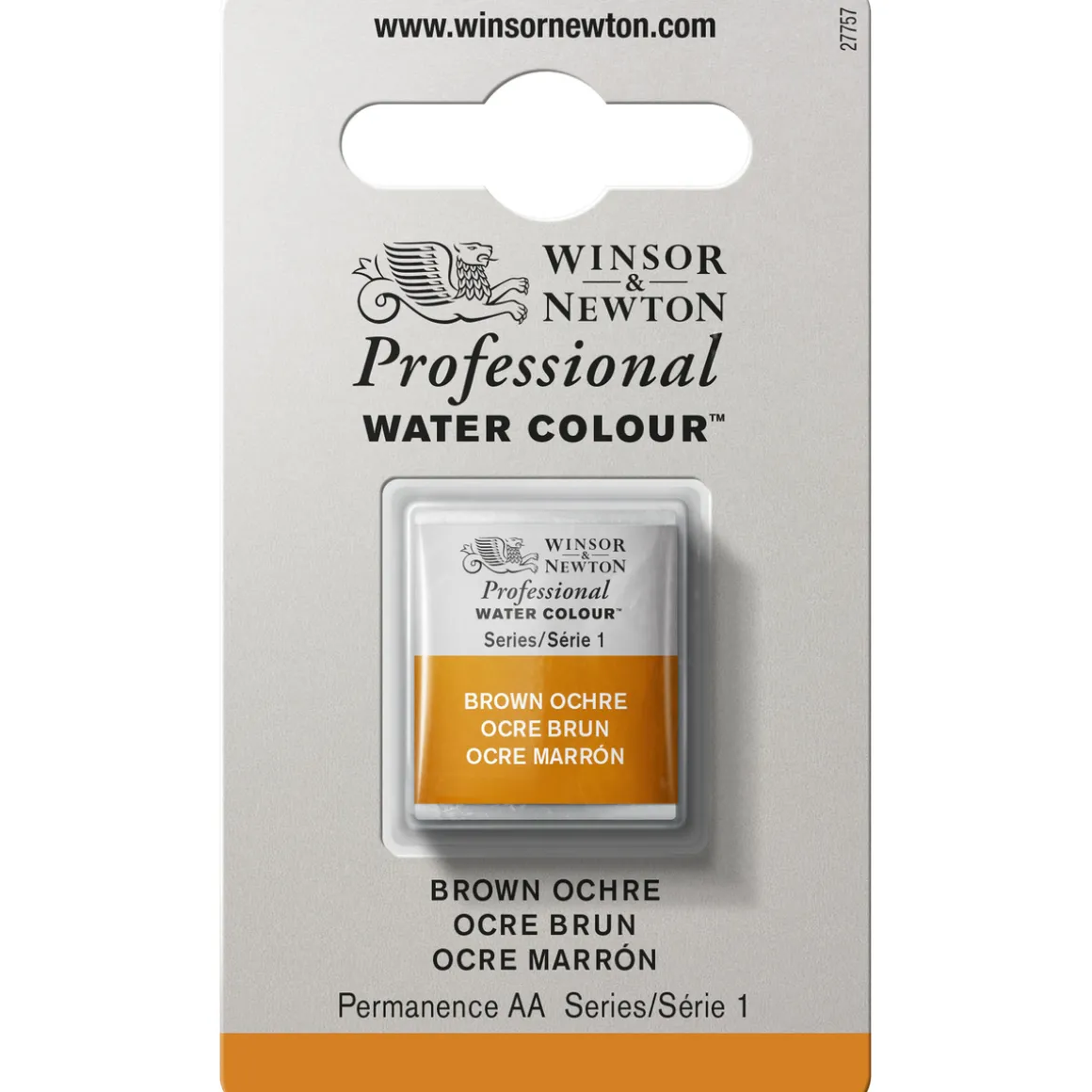 Winsor & Newton Professional akvarelfarve half pan Brown Ochre 059