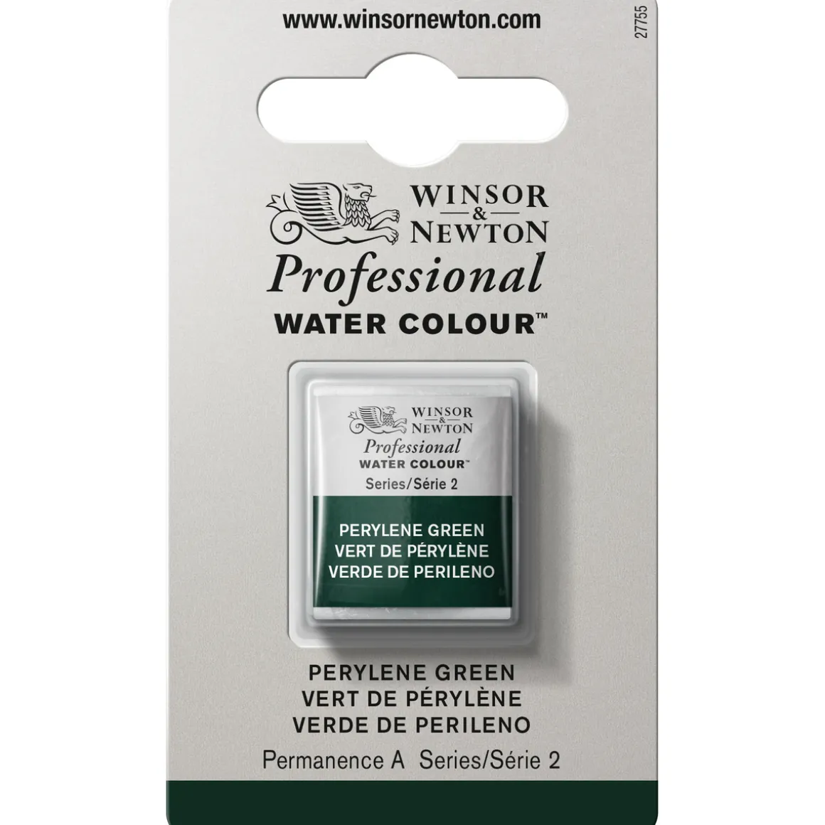 Winsor & Newton Professional akvarelfarve half pan Perylene Green 460