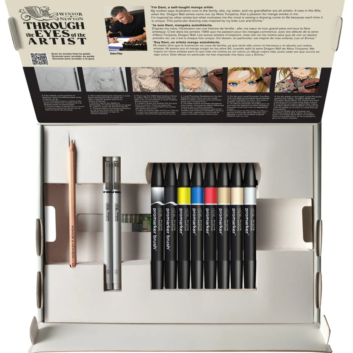 Winsor & Newton Promarker Mixed Media Manga Set – Promarkers, blok og et lille kursus