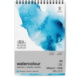 Winsor & Newton spiralbundet akvarelblok, GF, A4 (210×297 mm), 12 ark, 300 g/m²