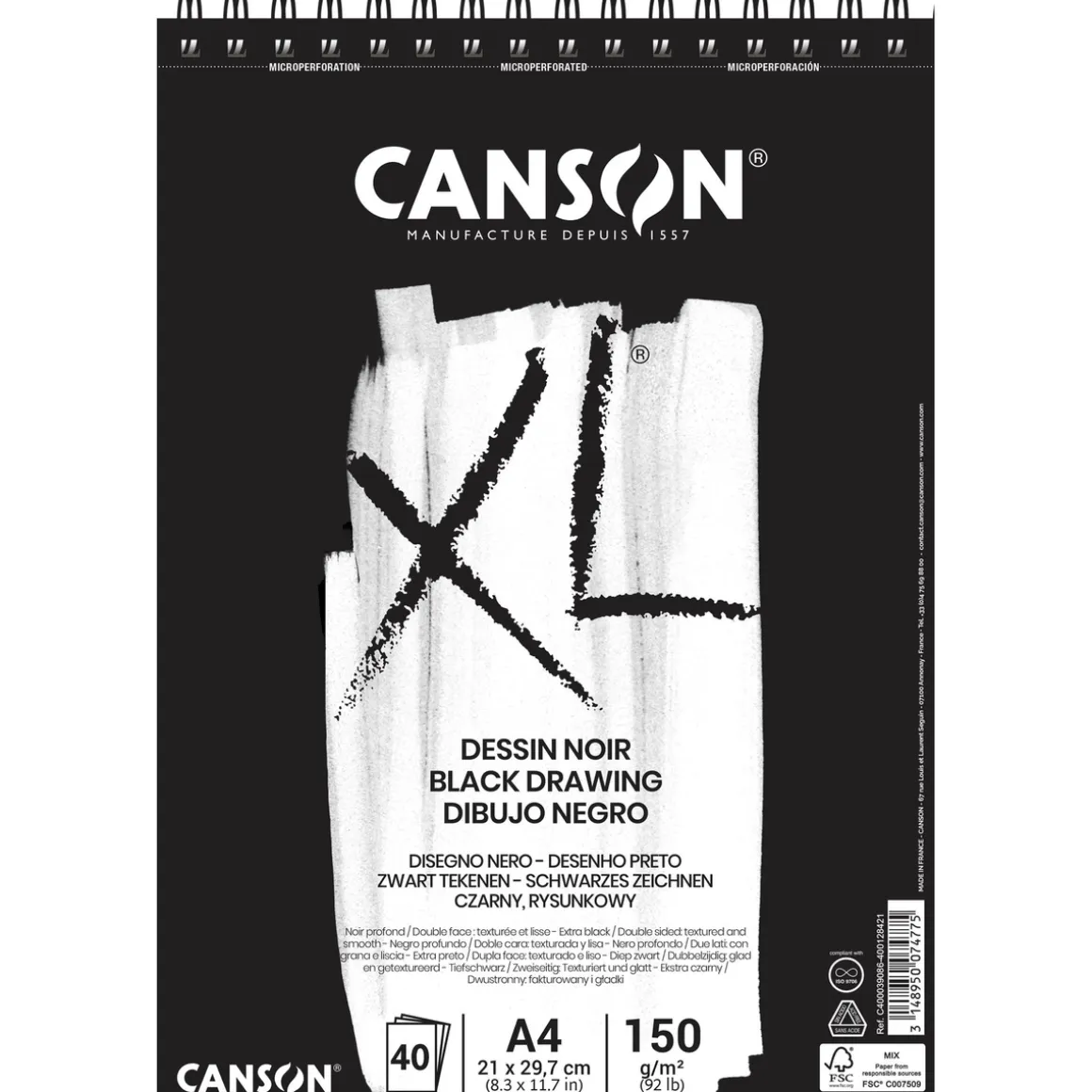 XL Dessin Noir skitseblok A4