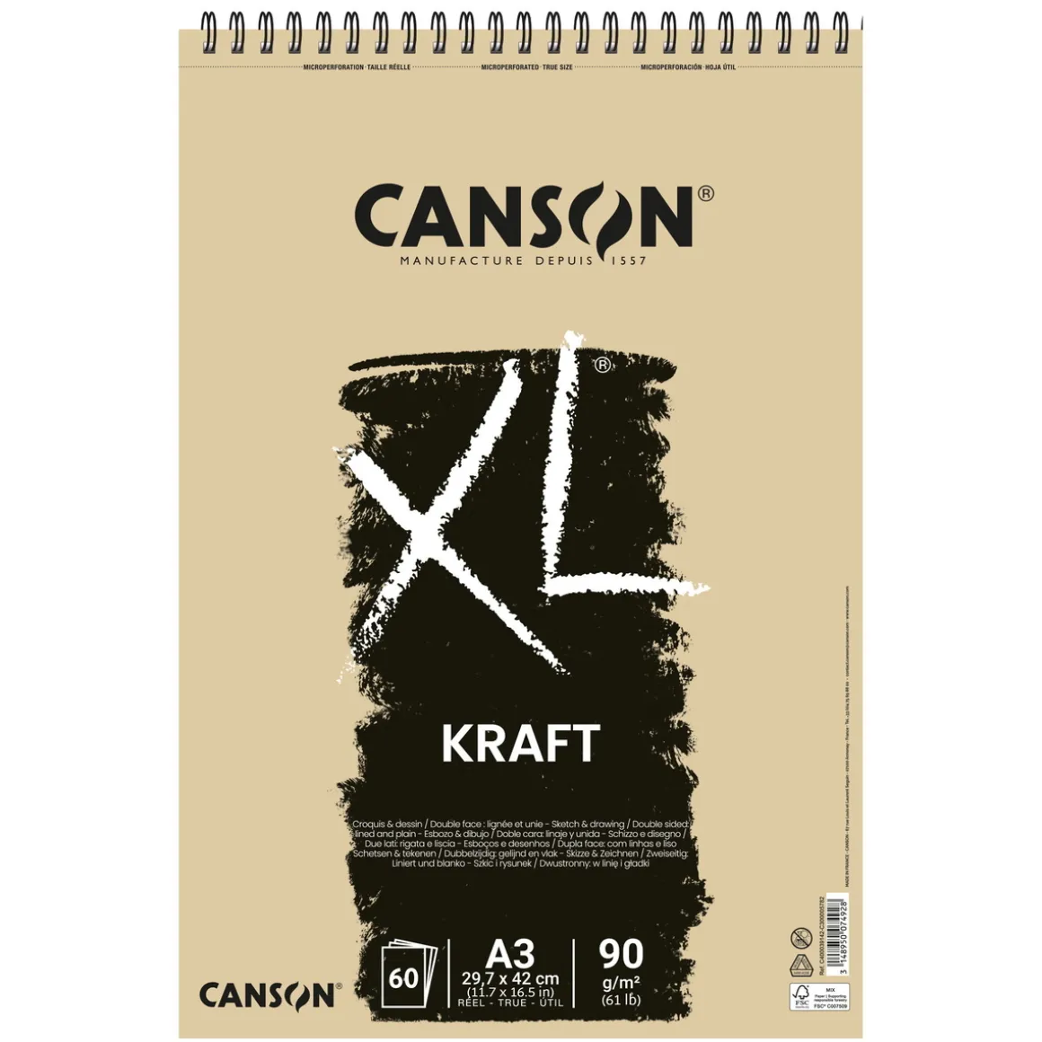 XL Kraft skitseblok A3 90 g