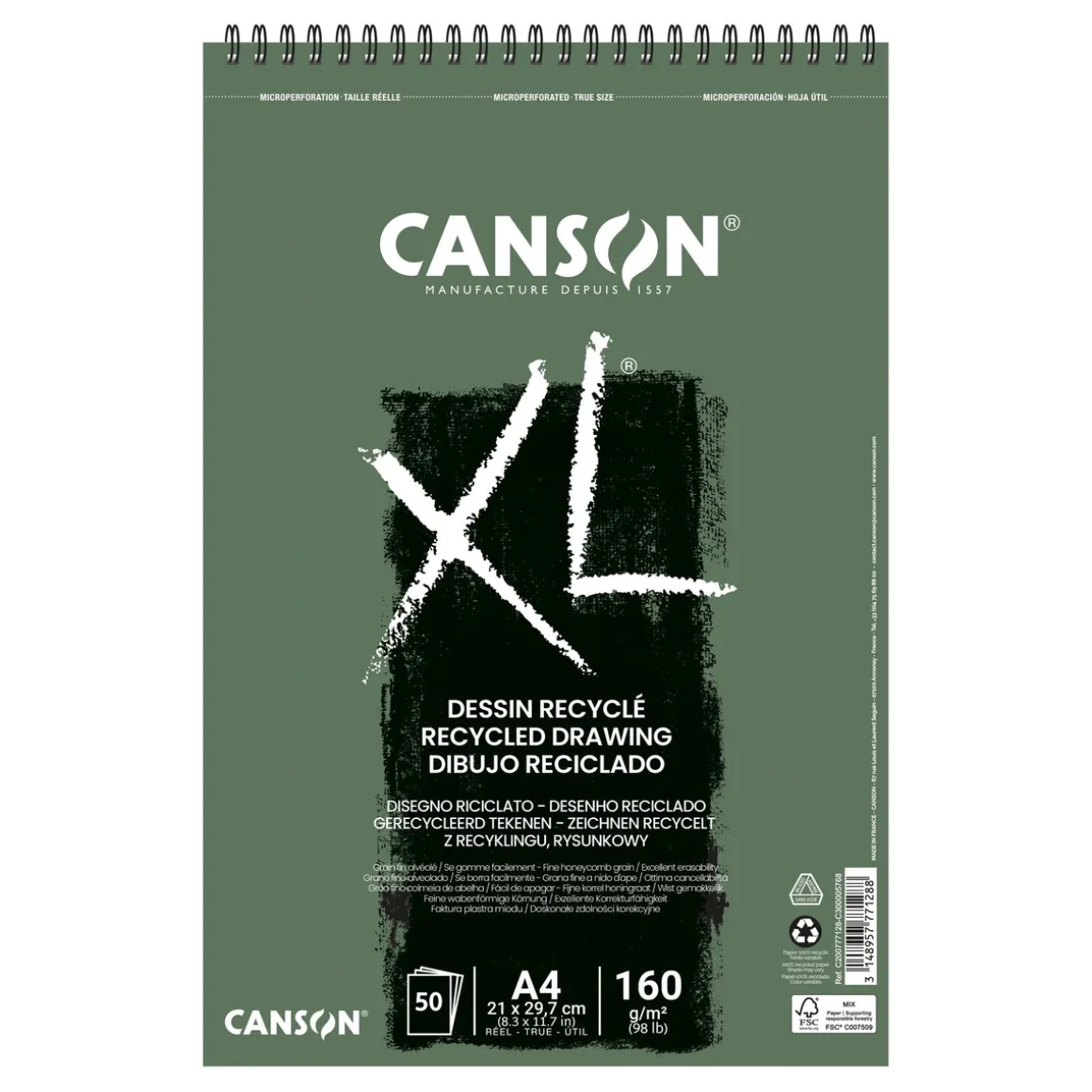 XL Recycled tegneblok A4 160 g