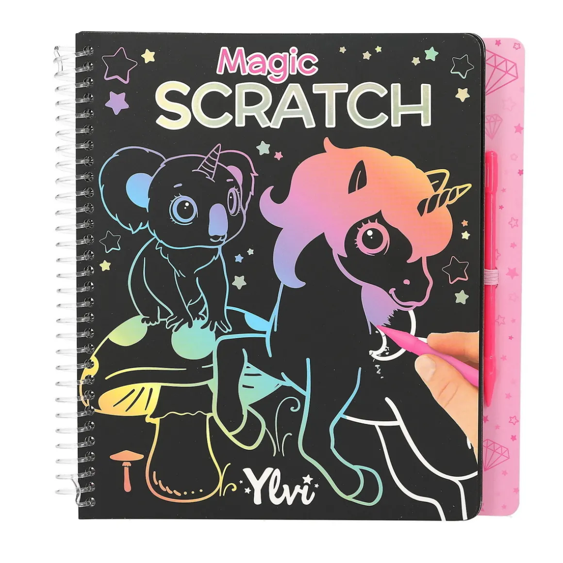 Ylvi Scratch Book – skrab skønne motiver frem i skrabebogen Ylvis verden! 19,3×20×1,8 cm