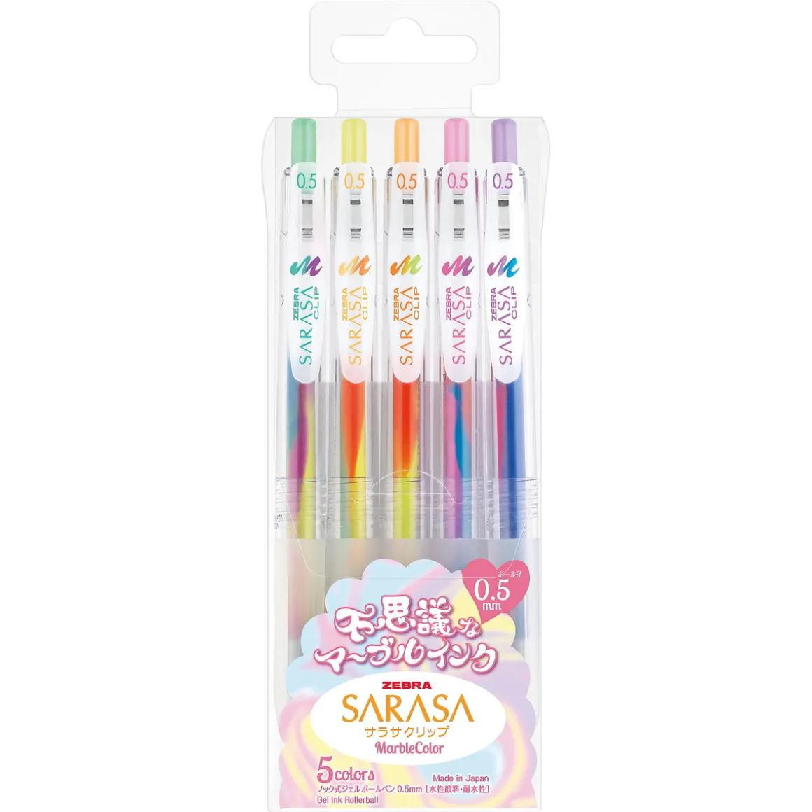 Zebra Sarasa pen Marble 5-pak